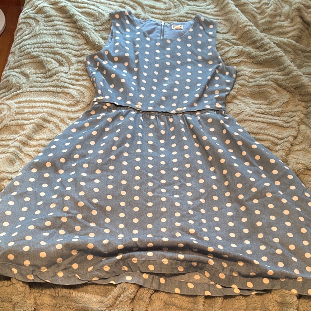 Modcloth Blue and White Polka Dot Mini Dress
